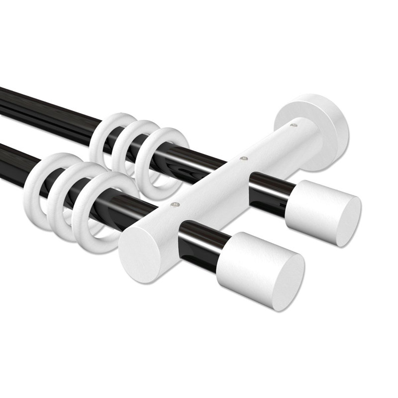 Dighton Adjustable 2cm Double Curtain Pole, 5cm H x 320cm W x 18cm D