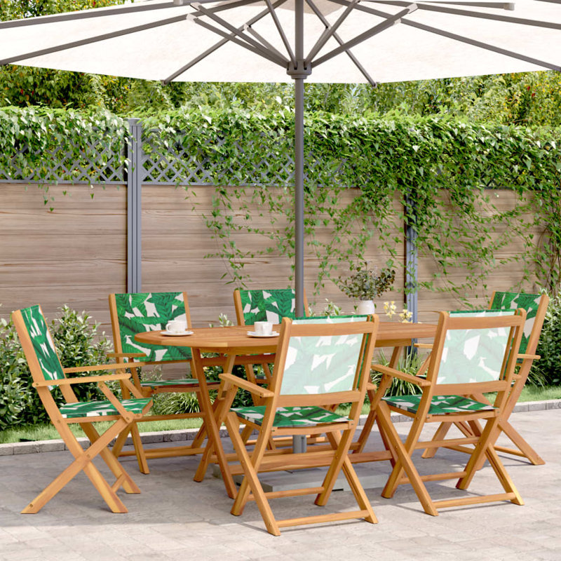 6 - Person Wood Patio Dining Set with Rectangular Table , Cushions Included