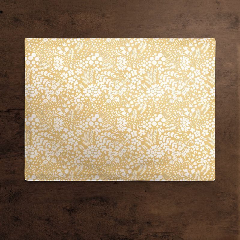 Napperon en coton 14 "Dicat Floral, Jaune