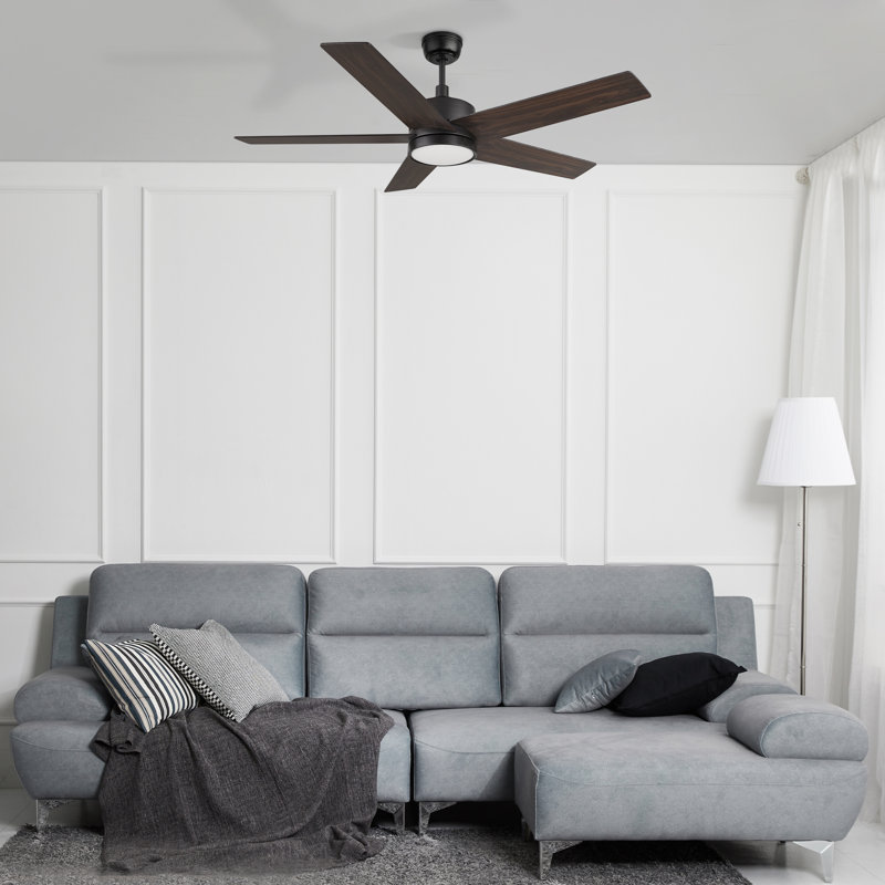 52'' Ceiling Fan with LED Lights, Black