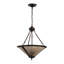 Luminaire suspendu 3 lumières en bronze acajou Tilmann