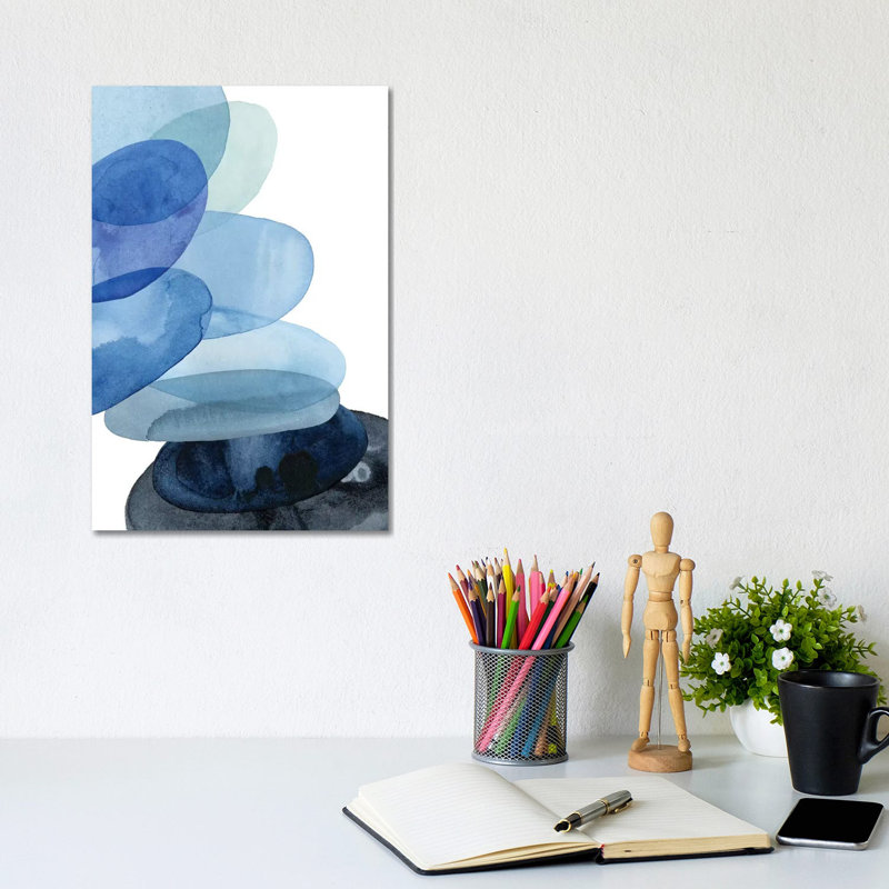 River Worn Pebbles II by Grace Popp - Wrapped Canvas Painting, 30.48cm H x 20.32cm W x 1.91cm D
