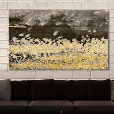 «Gold Winds Square I», reproduction d'aquarelle sur toile