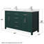 Beckett 60" Freestanding Double Bathroom Vanity with Quartz Top-1942309805-1942309806-1942309804