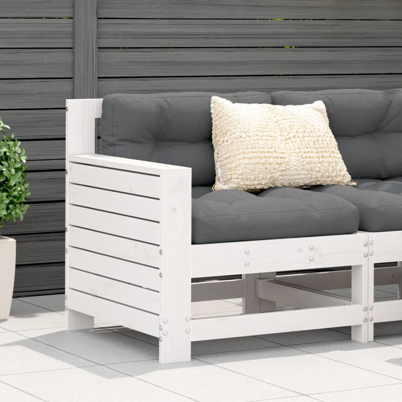 Balmore 69cm Wide Patio Sofa with Cushions, Anthracite, White