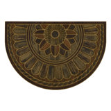 Amoura Geometric Tiled Medallion Recycled Rubber All Weather Outdoor Slice Door Mat