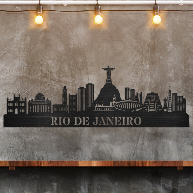 Décoration murale en bois Rio de Janeiro, H 14 po x l 46 po x P 0,25 po, Naturel