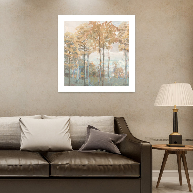 Art contemporain avec des arbres abstraits, H 32 po x l 32 po