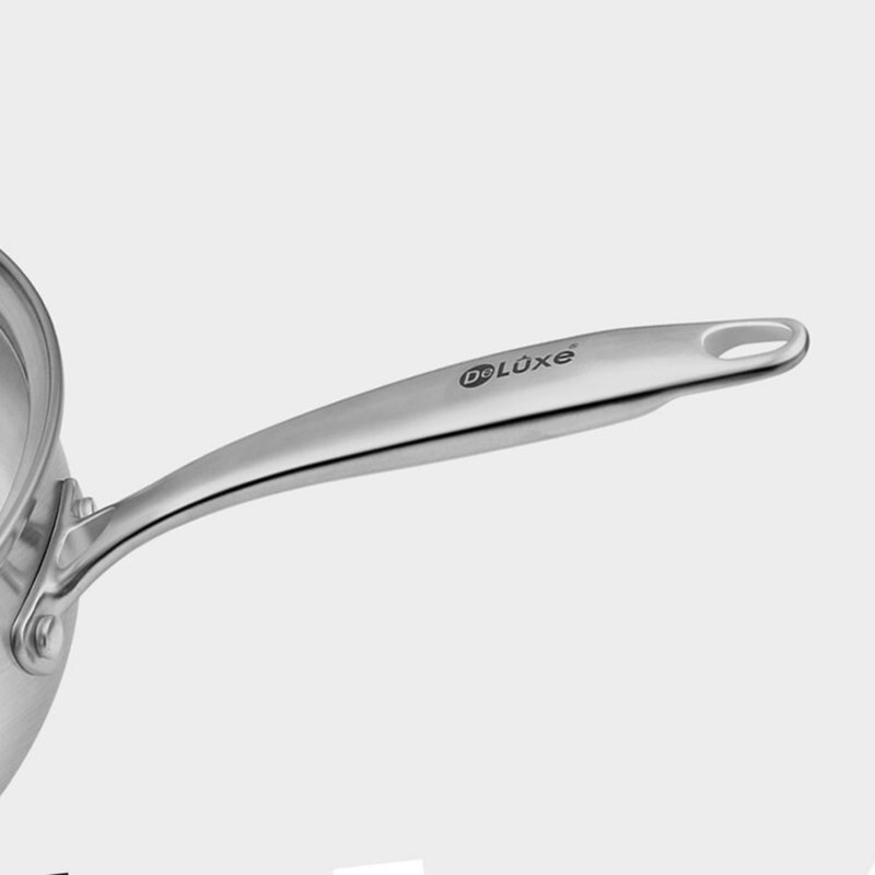 Wok antiadhésif de luxe 12,5 po avec couvercle en acier