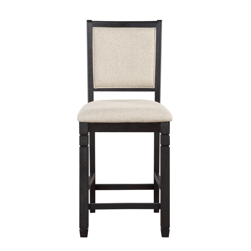 Demeyer Upholstered Counter Stool, Antique Black