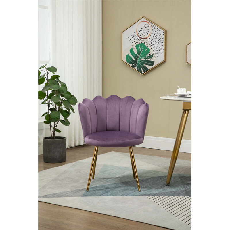 Fauteuil demi-tonneau de 22,8 po Marjeanne, Polyester mauve