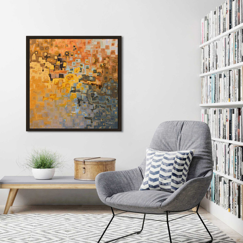 Psaume 42: 8 Son amour par Mark Lawrence - Peinture, H 39,5 po x l 39,5 po x P 2 po, Cadre flottant espresso