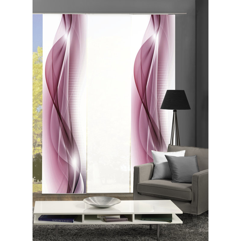 Passmore Semi Sheer Curtain Panel Pair, Pink