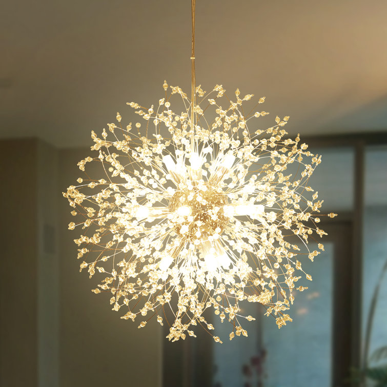 Ambera 12 - Light Dimmable Modern Crystal Dandelion Firework Sputnik Sphere Chandelier