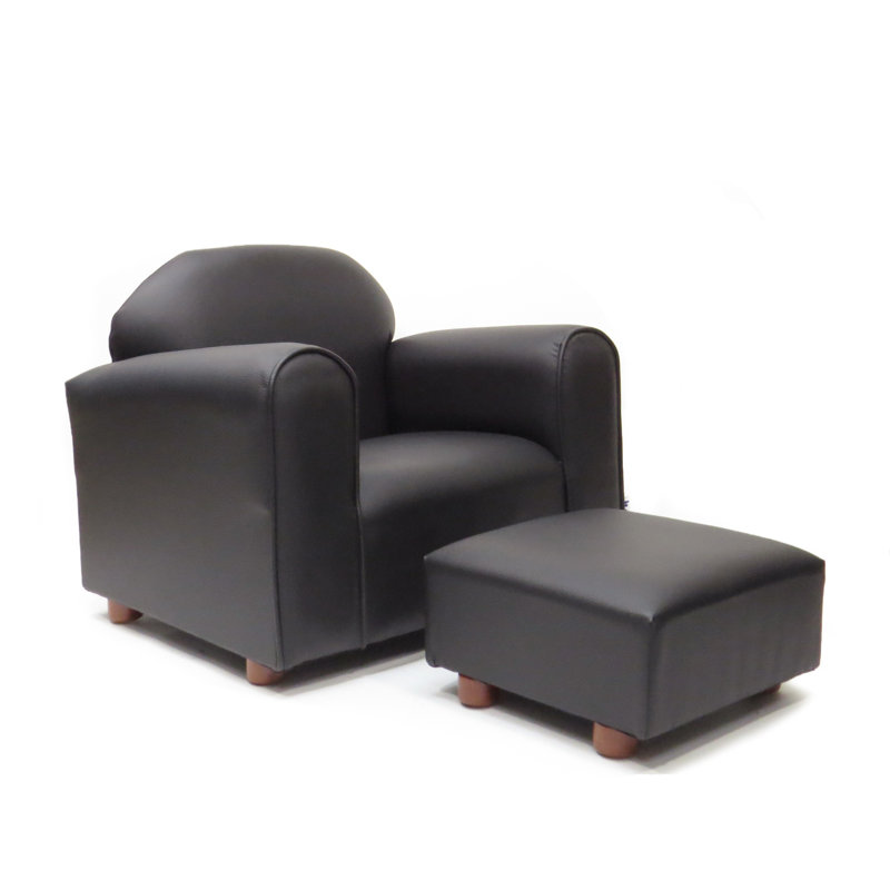 Kids 9'' Club Chair and Ottoman, Chocolate