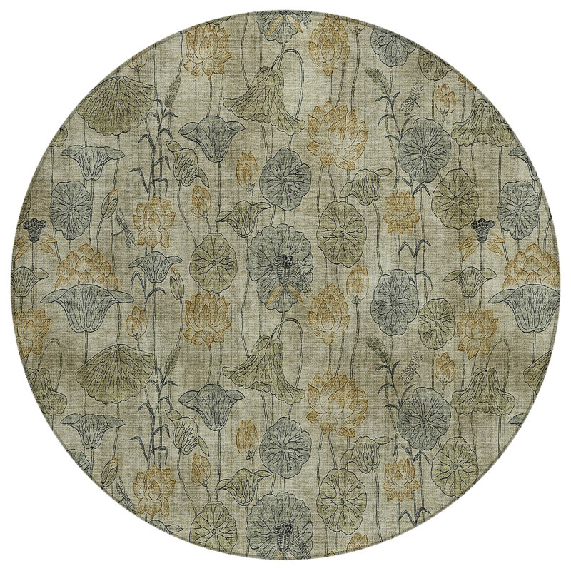 Machine Washable Indoor/Outdoor Jocelyn ACN2128 Floral Rug, Rectangle 10' x 14'