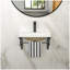 Lavabo de salle de bain mural rectangulaire en céramique 19,88 "X 14,25" avec barre à serviettes et trop-plein noir