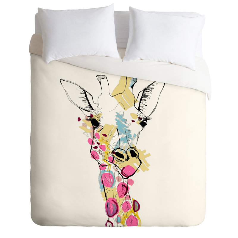 Ensemble de housse de couette couleur girafe, Housse de couette pour très grand lit et 2 très 