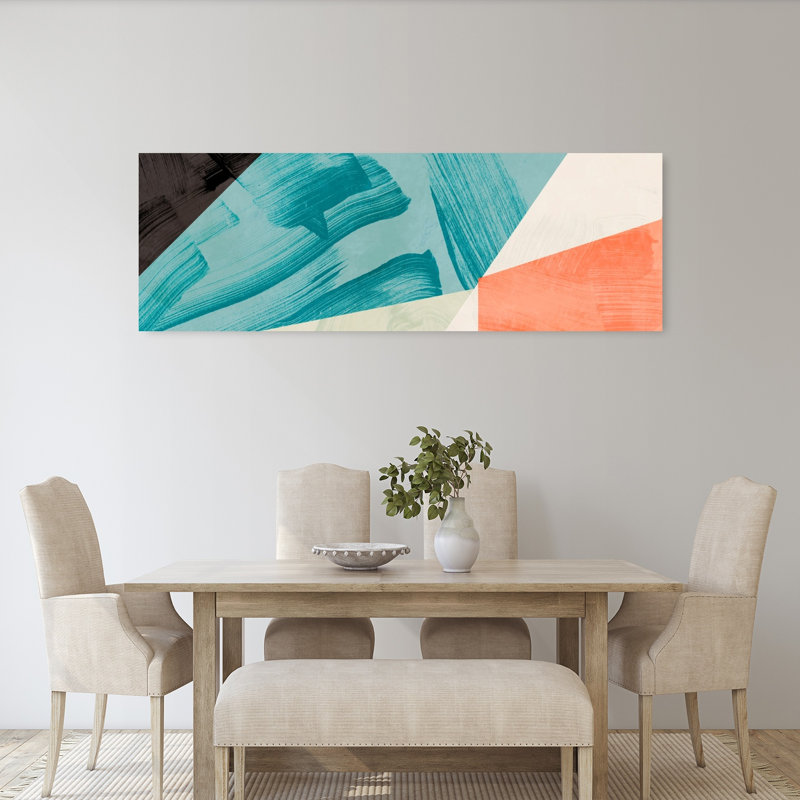 Art mural contemporain abstrait géométrique Ecken4, H 60 po x l 20 po