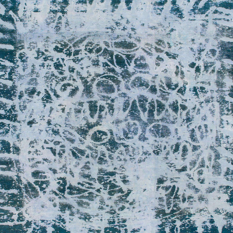 Tapis décoratif multicolore à motif abstrait, Carré 8 pi