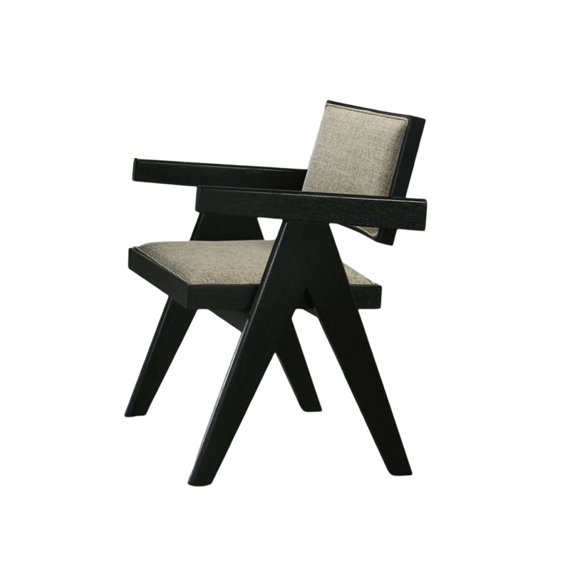 Chaises de salle à manger avec accoudoirs 2 pièces Contemporary, Noir