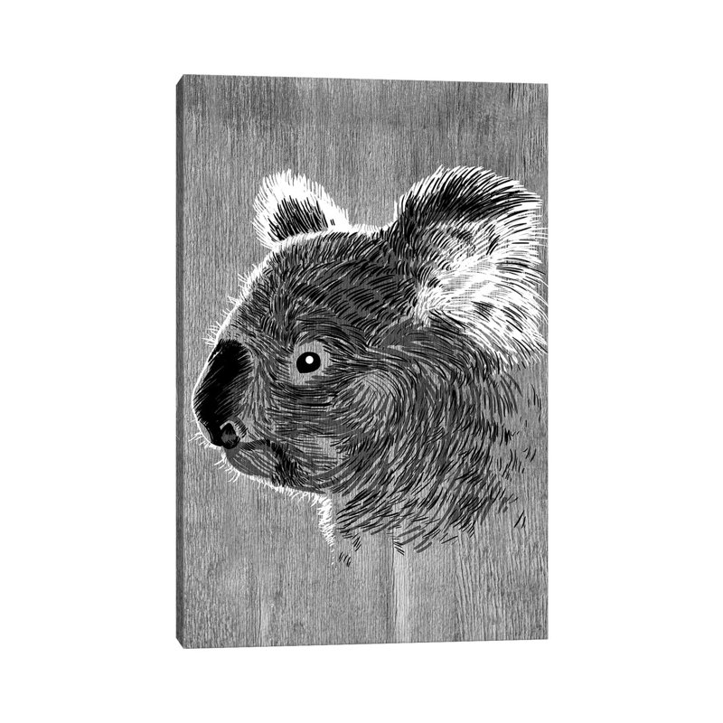 Koala Sketch by Alberto Perez - Wrapped Canvas Painting, 30.48cm H x 20.32cm W x 1.91cm D