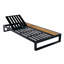 Chaise longue en fer avec coussin pour patio