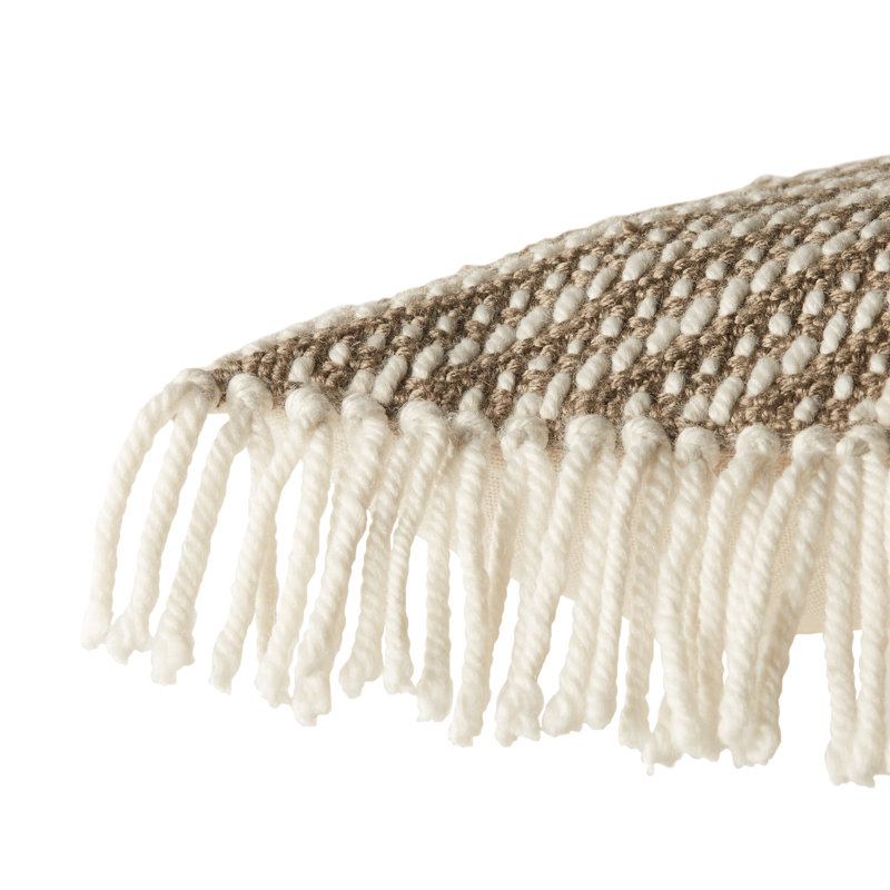 Housse de coussin rectangulaire pour l'extérieur Settia, Taupe / ivoire