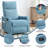 Heat Massage Manual Recliner Chair With Rocker And Swivel In Fabric For Living Room-938370712