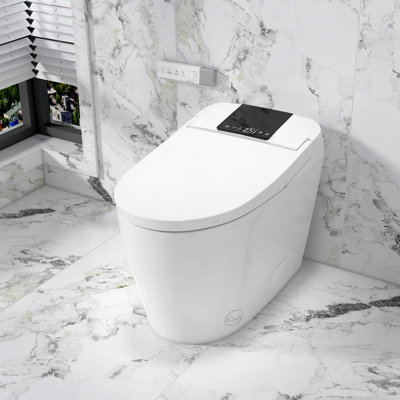  Breezebath Smart Bidet Toilet Build in Tank 1.06 GPF Auto Open/Close & Auto Flush, Heated Seat, Digital Display, Night Light, Deodorizer, Antibacterial Glaze, WaterSense Certified, cUPC & cETL Certified