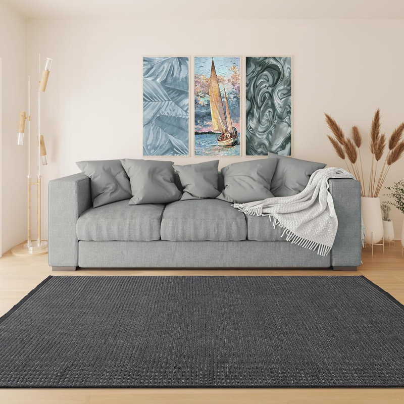 RUNNER Deneil Solid Colour Plain Weave 80cm X 150cm Area Rug, Cream, Rectangle 80 x 150 cm