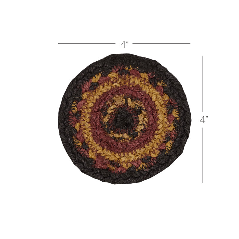 Jute Round 6 Piece Coaster Set