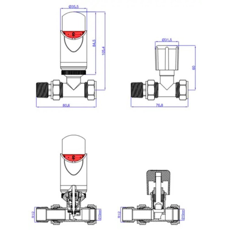 Radiator Valves, Black