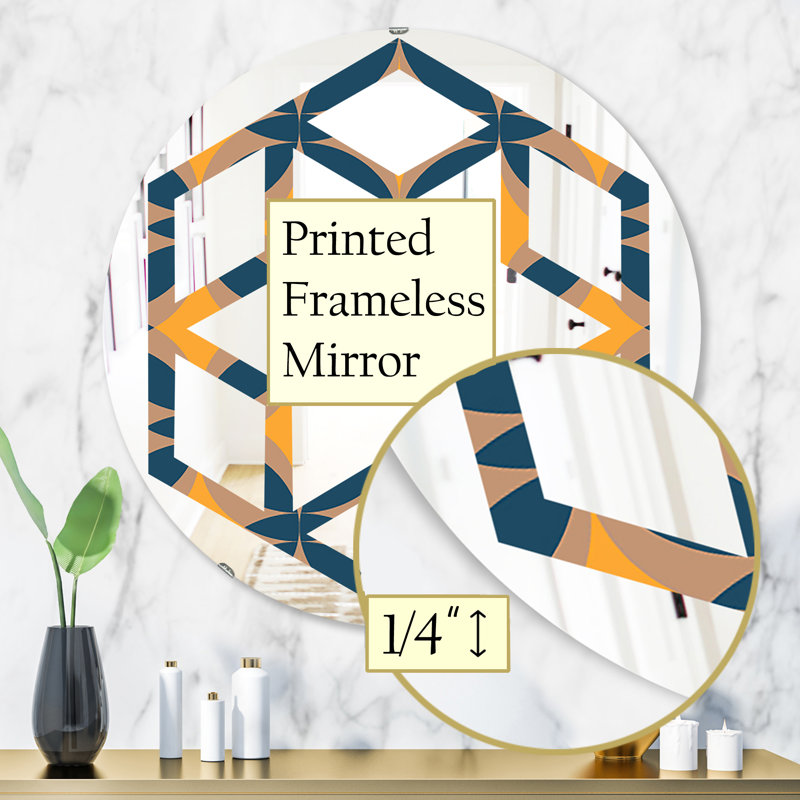 Miroir mural Hexagon Star Abstract Design III, H 31,5 po x l po