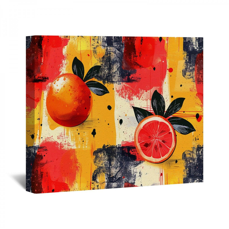Illustration de fruits sur toile, H 11 po x l 14 po x P 3 po