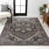 Sarok Ornate Large Medallion Machine-Washable Green/Navy/Cream Rug