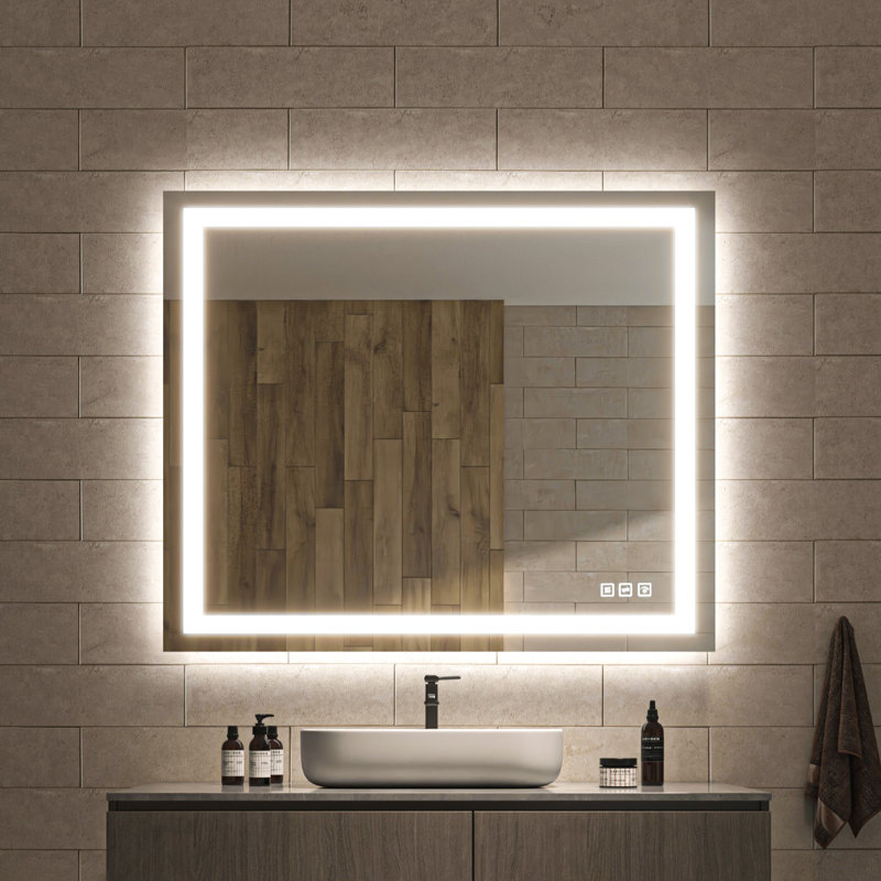 Ulrika Flat LED Mirror, Rectangle, 48" x 40"
