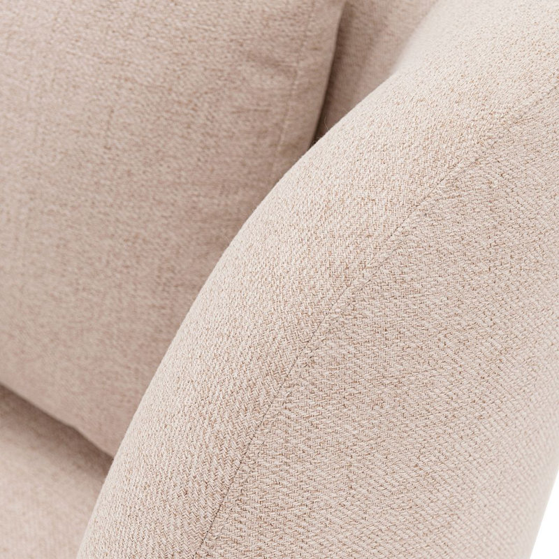 Wheat Linen Upholstered Accent Chair with Pine Wood Frame