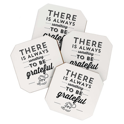 Wood 4 Piece Coaster Set