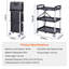 Foldable Utility Service Cart, 3 Shelf 165LBS Heavy Duty Plastic Rolling Cart With Lockable Wheels, Ergonomic Handle, Portable Garage Tool Cart For Warehouse/Office/Home(25.62"X15.43"X32.76")