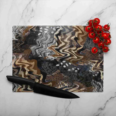African Print Glass Chopping Board