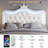 Largent Leather Upholstered Storage Bed with LED Lights and Crown Headboard, Kids Beds-8769285-8769282