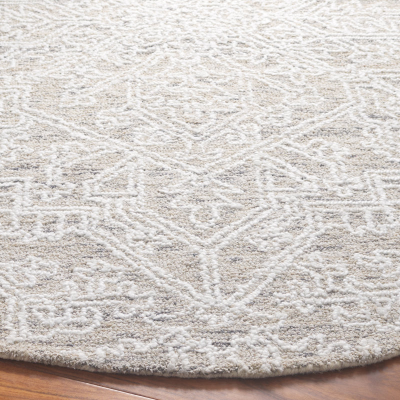 Mabil Hand Tufted Performance Oriental Rug, Round 6'