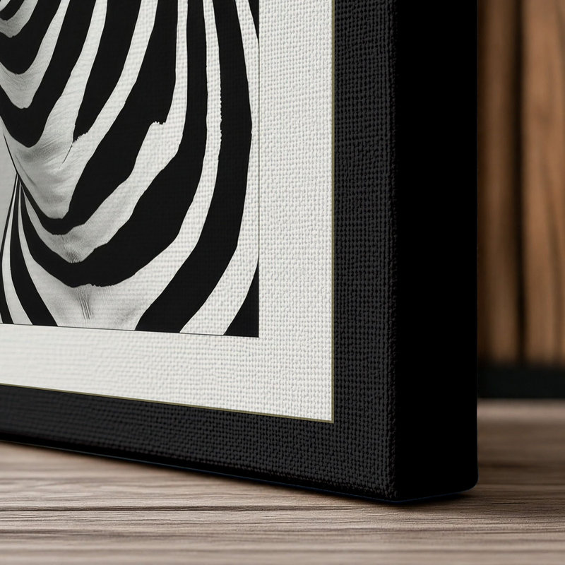 Zebra Profile Modern - Wrapped Canvas, 30x20 - 76.2 x 50.8 cm, Black Border