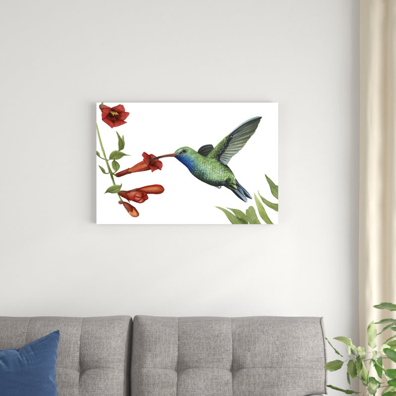 Colibri et fleur I, H 20 po x l 30 po x P 1,25 po