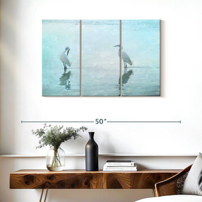 Brampt White Cranes, 24" H x 38" W