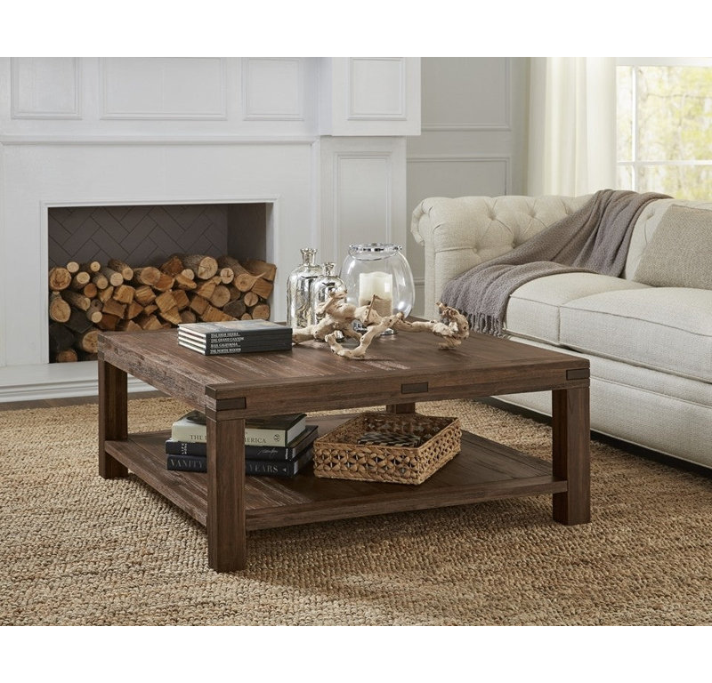 Table basse carrée en bois d'acacia Livingston