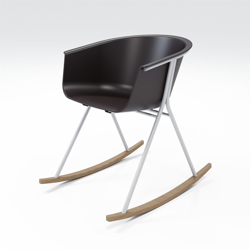 Chaise avec accoudoirs Tee, Café noir / argent / latte