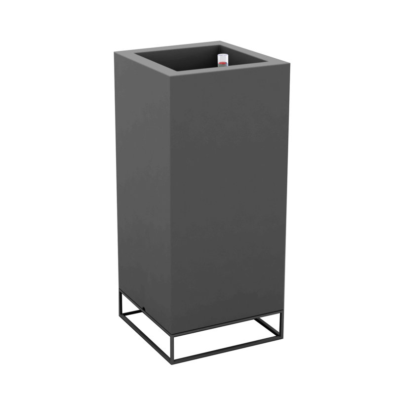 Vela Resin Pot Planter, 35.5" H x 15.75" W x 15.75" D, Anthracite