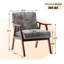 Chaise de style Mid-Century, structure en bois robuste. Rembourrage. Polyvalent pour les espaces de vie. Éponge à oreilles moderne facile à assembler. Convient à la chambre à coucher et à la pièce. À assembler-2093463479